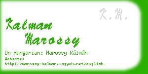 kalman marossy business card